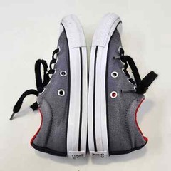 Converse All Star Junior Gray Red White Sneakers Size 12 Low Top Black Laces