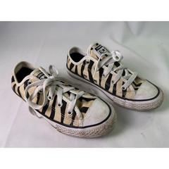 Converse Chuck Taylor All Star Low Zebra Animal Print Little Kids Shoes Sz 13.5