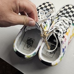 VANS Old Skool Checkered Checkerboard Rainbow Sz 7 women’s Sneakers