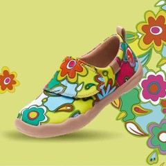 Kid Size UIN Slip On Shoes Canvas Comfortable Loafers „Floral Party“