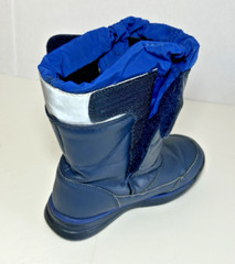 Lands’ End Kid’s Size 12M Winter Snow Rain Blue Puffer Boots Insulated Pull-On