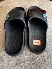 Wonder Nation Black Blue White Geometric Slide Sandals Unisex Kids Size 4-5
