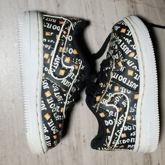 Nike Air Force 1 Just Do It Sneaker Black & Orange Low AF1 Low Top 5c