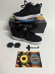 HEELYS RACER 20 Skate Shoes Black #HE100763H Youth Size 6, Covers Tool, W/Box