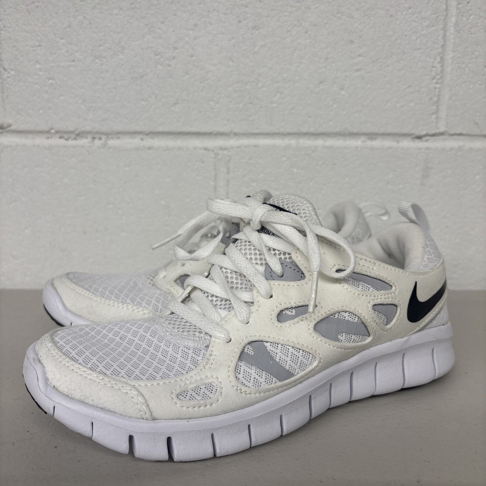 Nike Grade School Free Run 2 White Black Wolf Grey GS 4.5/W6 DD0163-100