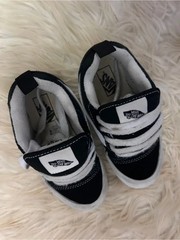 Little Kids VANS Black white Knu Skool Sneakers Size 12