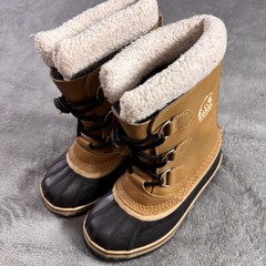 Sorel Yoot Pac Waterproof Kids Snow Boots Tan Black Size 2