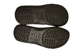 NWOB Crocs 15576 Canvas Upper Loafer kids US Sz J1 Junior Espresso Brown