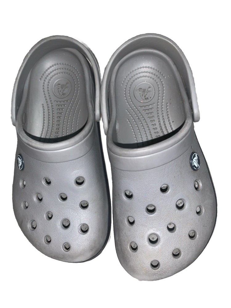 Crocs Bayaband Clogs Gray & Blue Juniors Size J2