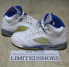 NIKE AIR JORDAN 5 V RETRO GS WHITE STEALTH 134092-142 US 5Y grape laney supreme