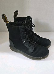 Dr. Martens Doc Combs J Air Wair Combat Boots, Kid Youth 2, Canvas Zip Black