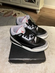 Kids Jordan 3 Retro PS size 13c Black Cement DM0966-010 Shoes