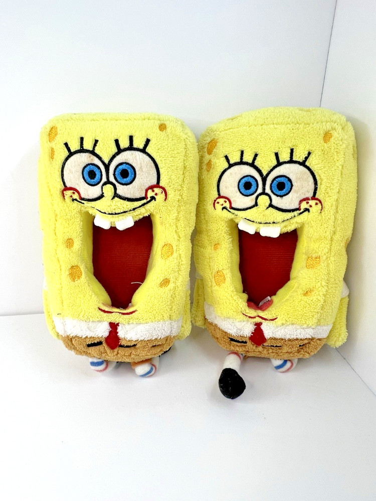 SpongeBob SquarePants Kids Plush Slippers Sz XS 11-12 NEW VINTAGE RARE 2006