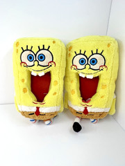 SpongeBob SquarePants Kids Plush Slippers Sz XS 11-12 NEW VINTAGE RARE 2006