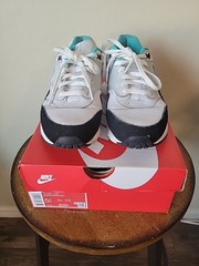 Big Kid’s Nike Air Max 1 White/Hyper Jade-Pure Platinum Youth Size 5.5
