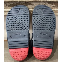 Crocs Electro Flip Kids Size 10 c 11 Navy Red Slides Slingback Thong Sandals