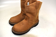 Georgia Boot-Kids 2 M Wellington Pull on-Brown-GB202 ROUND TOE WORK/WESTERN