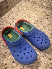 Crocs Classic Lined Clogs Shoes Big Kids Blue Blue/green/orange Size J4