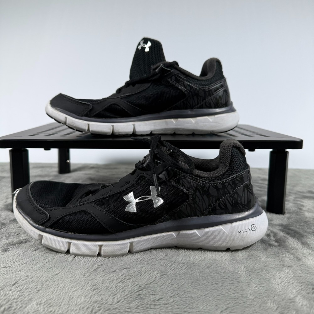 Under Armour Micro G Velocity Black Size 6Y Boy/Girl Running Shoes 1258761-001