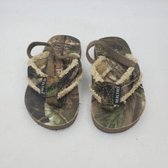 Kids 7 Team Realtree Flip Flops Camo Canvas Sandals Backstrap Med Camouflage