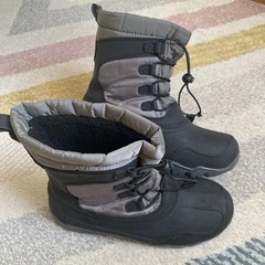 London Fog Black Gray Snow Winter Boots Big Kids Size 6 EUC