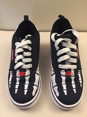 Heelys Skeleton X-ray Style Inline Skate Shoes Black White and Red Youth Size 4