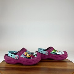 Kids Childrens Frozen Purple Lined Slip On Shoes Clogs Sandals Size 1 Y GUC
