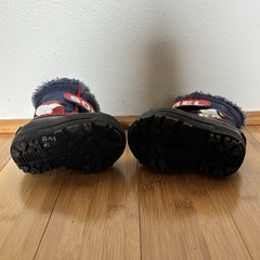 Sorel Snow Commander Kids 5 Navy Red Waterproof Winter Boots Faux Fur Lined