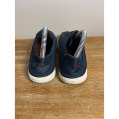 Kids Blue Olukai Slip On Canvas Shoes Red Laces