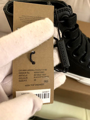BURBERRY UNISEX LARKHALL LOGO HIGH TOP SNEAKERS – BLACK – 29 EU / 11.5 US – NIB!