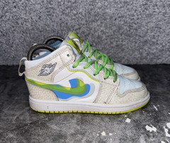 Nike Air Jordan 1 Mid SE GS Warpad Swoosh Dv1320-017 Sneakers Kids Sz 13C