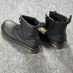 Dr. Martens 1460 Y Softy T Leather Lace Up Boots Size 5M 6L Black Side Zipper