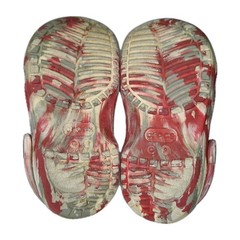 CROCS Classic Marbled Clogs Red White Gray Kids Shoes C9