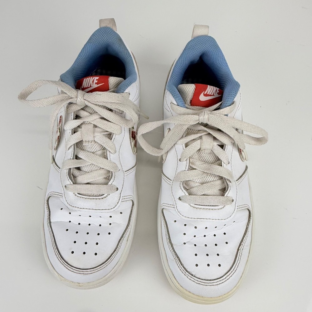 Nike Court Borough Low 2 ‚White Cherry‘ Leather 4.5Y Cherries and Swoosh Print