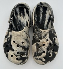 Crocs Classic Clogs Kids C13 White Black Marbled Slip On Shoes