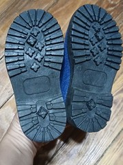 Official supply Blue Denim Textured Boots with faux fur trim Toddlers 7