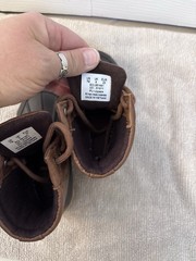 Sperry Unisex Kids Rain Boot Brown Black Lace Up Ankle Duck Style US 7M