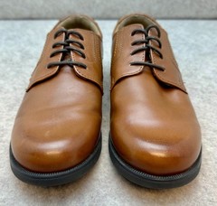 Florsheim Kids British Tan Midtown Plain Toe Derby Oxford sz 4.5 (S2426)