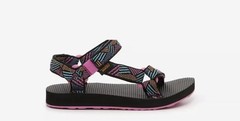Teva Kids Original Multicolor Universal Sandal, Black Pink Size 2Y NEW