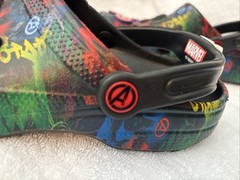 Crocs Classic Marvel Avengers Clog Black Superhero Slip On Shoes, J 6 Youth (W8)