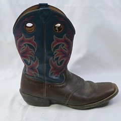 Justin Kids Stampede Double Stitched Rawhide Cowboy Boots2520JR Size 6D