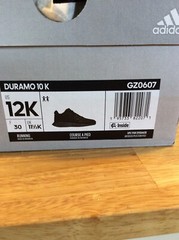 Kids Size 12K Adidas Duramo 10 Running Shoe Black