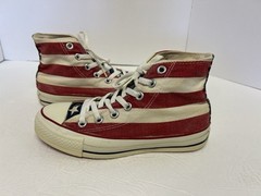 Vintage Converse American Flag Shoes Youth Size 3 1/2 Made in USA Red White Blue