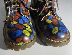 Dr. Doc Martens England Fingerprint 1460 Pascal Combat Boots Youth SZ 13 Vintage