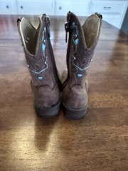 Toddler Roper Brown & Turquoise Boots Hearts & Rhinestones Size 5 NWOB SO CUTE