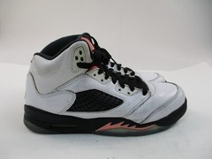 Air Jordan V5 Retro Sunblush Shoes Boys 7.5 White Lace Up Youth 440892-115