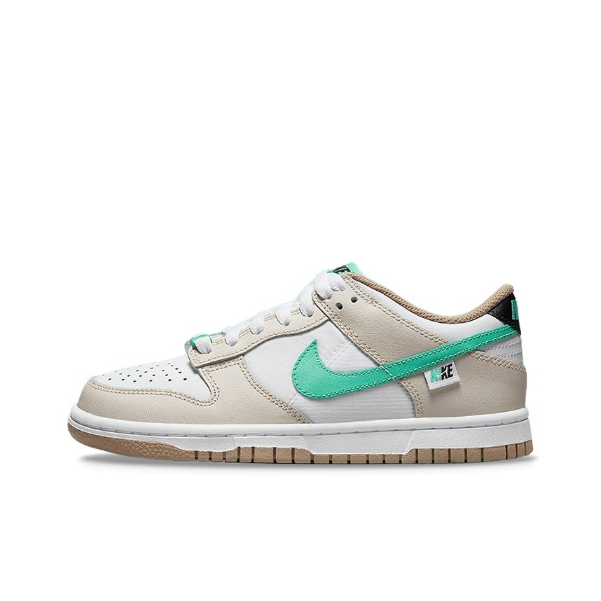 Nike Dunk Low Split Seam White Tan Mint GS Kids DX6063-131 New Authentic