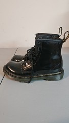 Dr Doc Martens 1460 J Black Patent Leather Lace Up Boots Kids Size US 1