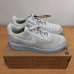 Nike Air Force 1 Crater Flyknit Photon Dust Chambray Blue Sneakers Big Kid 7Y