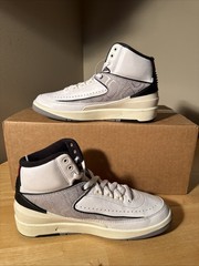 Nike Air Jordan 2 Retro Python White Gray Red 7Y Womens 8.5